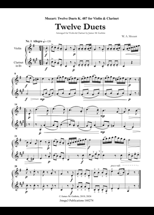 Play Official version of Twelve Duets K 487 Sheet Music by