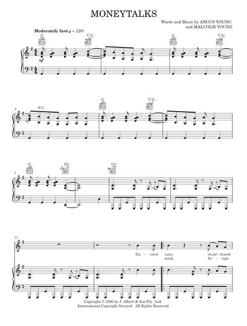 Moneytalks - AC/DC (Piano-Vocal-Guitar)