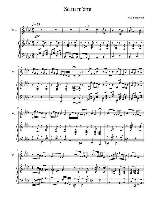 Se tu m'ami  –  Pergolesi
