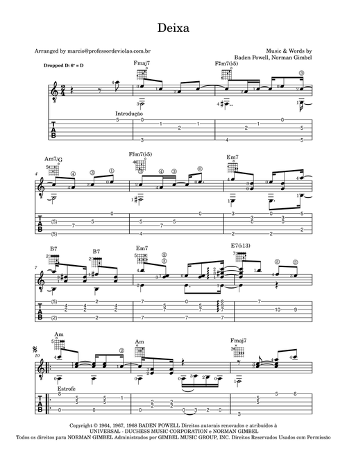 Deixa (let Me) (Arr. MARCIO AMARAL) - Baden Powell, Norman Gimbel (Solo Guitar)