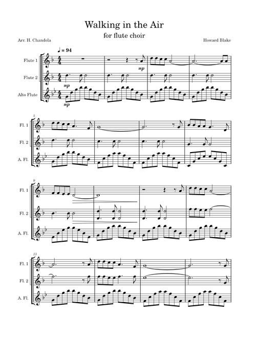 Walking in the air – Howard Blake Flute Choir