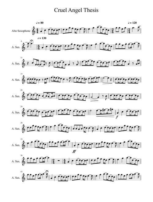 A Cruel Angel's Thesis ( Neon Evangelion Genesis opening ) alto saxophone solo