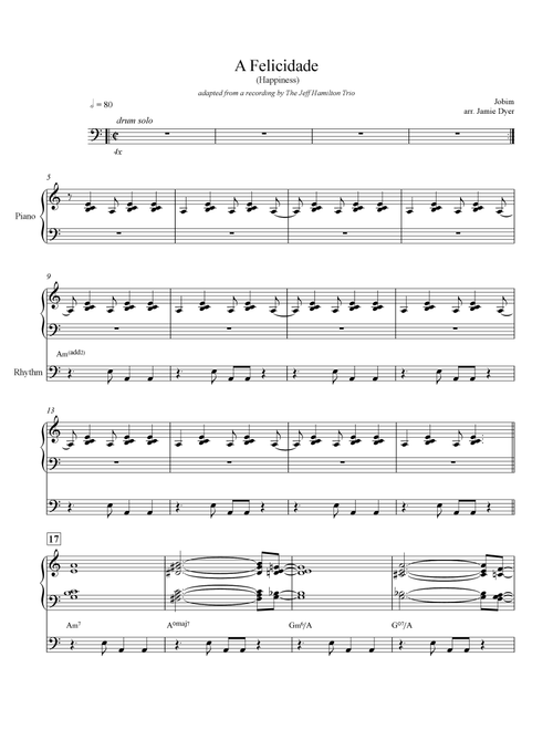 A Felicidade (Arr. Jamie Dyer) - Antonio Carlos Jobim, Vinicius de Moraes (Vocal Jazz Ensemble)