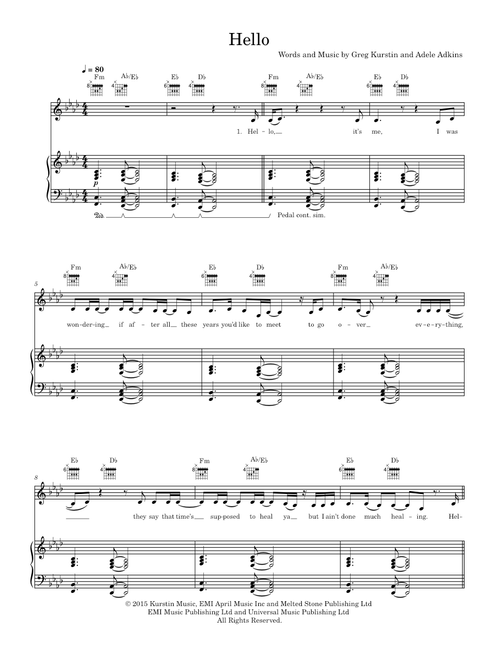 Hello - Adele (Piano-Voice-Guitar)