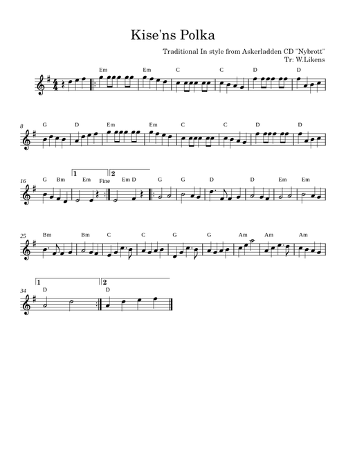 Kise'ns Polka - Trad as performed by Askerladden