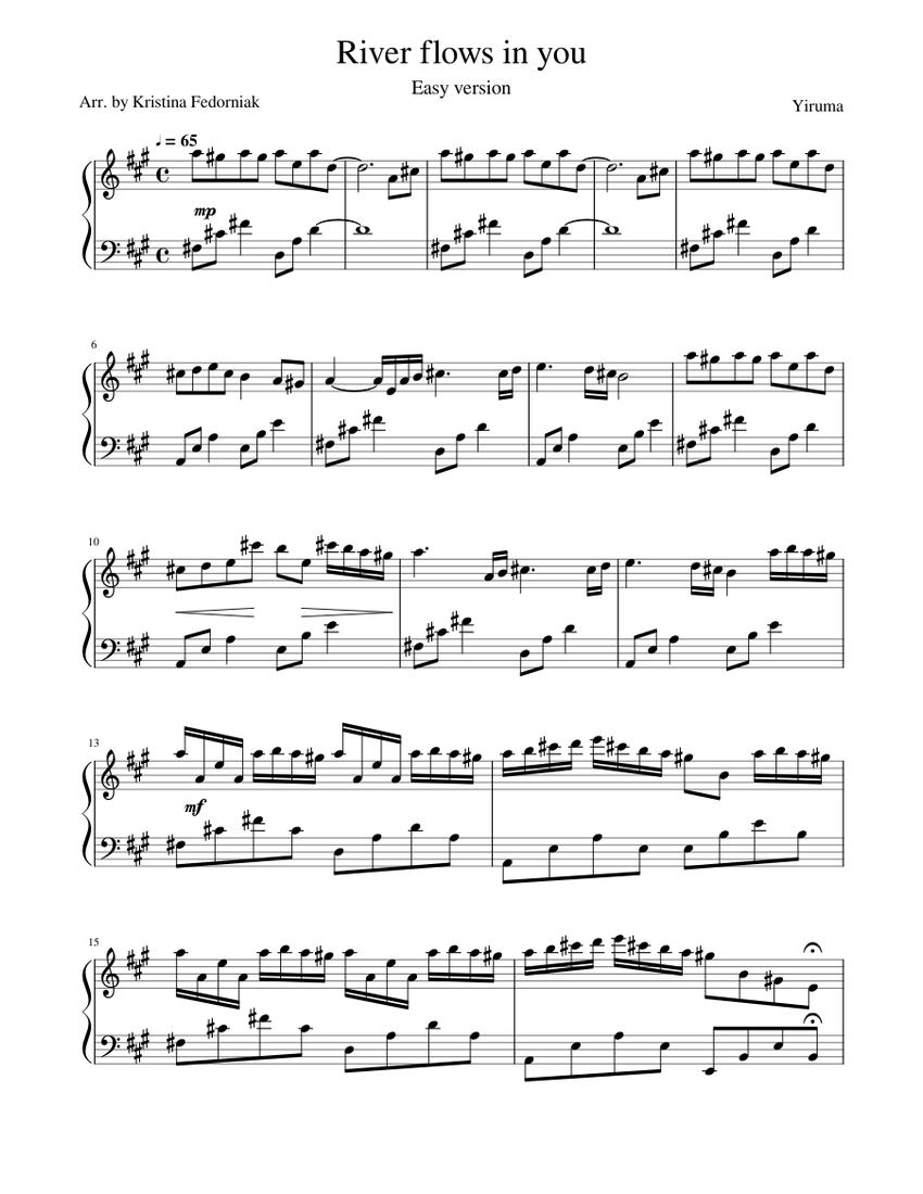 River flows in you Sheet Music for Piano (Solo) | MuseScore.com