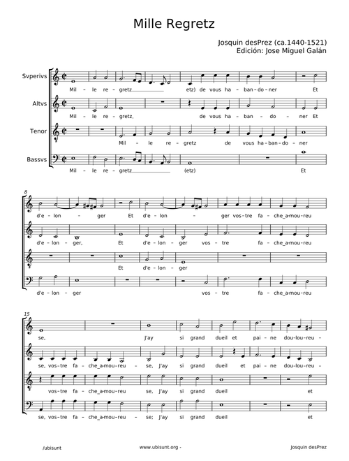 Mille regretz - Josquin Desprez