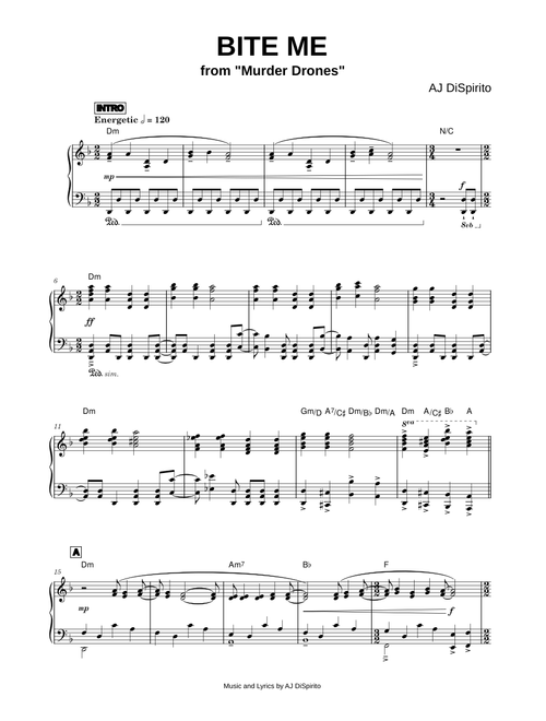 BITE ME [Murder Drones] - AJ DiSpirito (Piano)