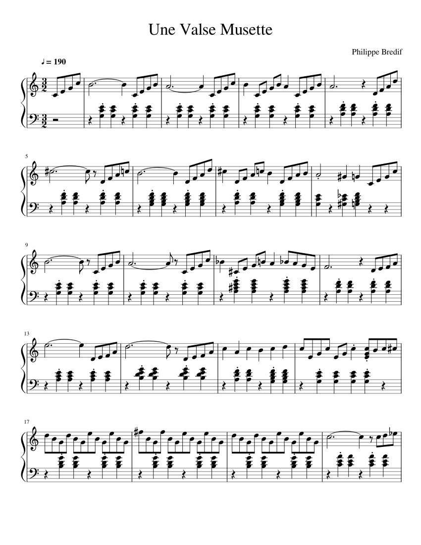 Une Valse Musette Sheet music for Accordion Solo Musescore