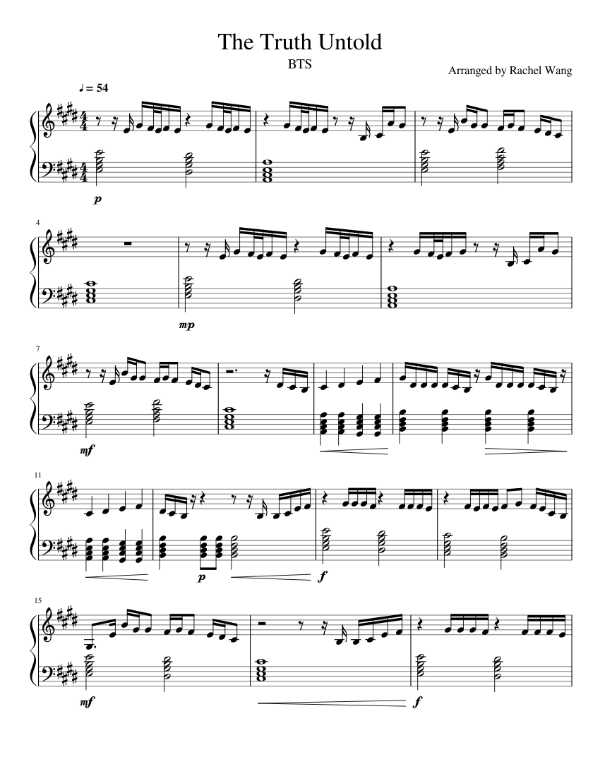 The Truth Untold Sheet Music for Piano (Solo) Easy