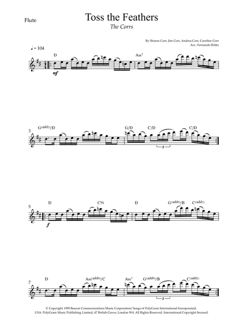 Toss The Feathers (Arr. Fernando Britto) - The Corrs (Flute Solo)