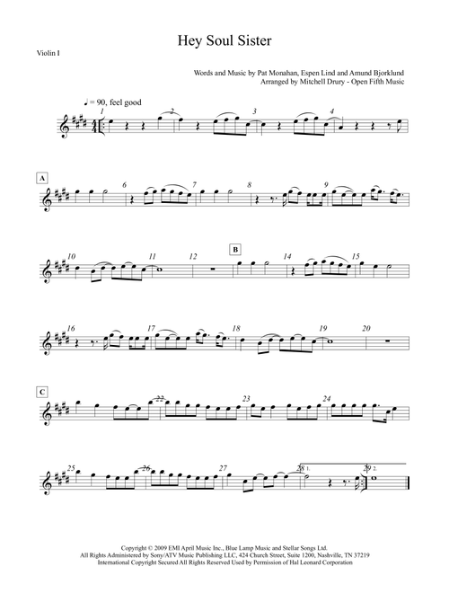 Hey, Soul Sister (Arr. Mitchell Drury) - Train (String Quartet)