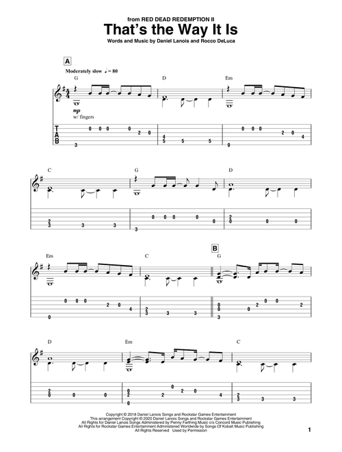 That's The Way It Is (from Red Dead Redemption II) - Daniel Lanois and Rocco DeLuca, Daniel Lanois, Rocco DeLuca (Solo Guitar)