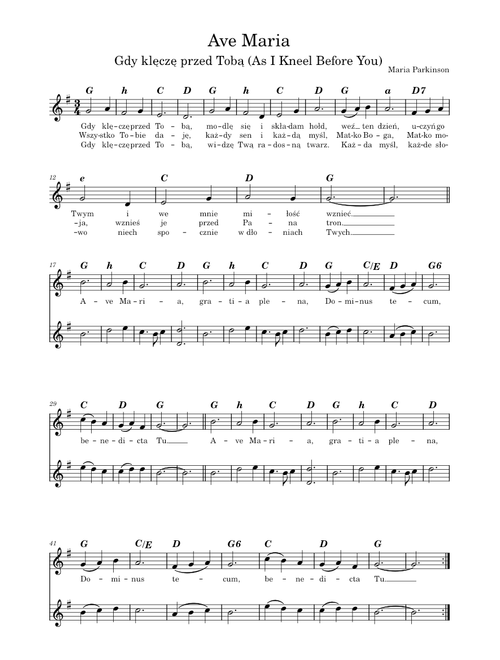 Ave Maria (Gdy klęczę przed Tobą) [As I Kneel Before You] – Maria Parkinson