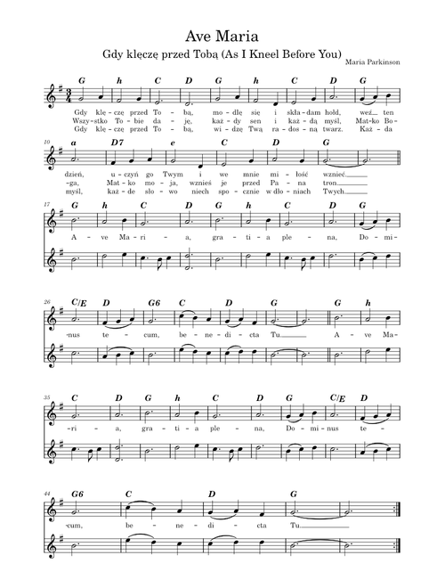 Ave Maria (Gdy klęczę przed Tobą) [As I Kneel Before You] – Maria Parkinson