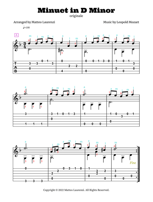 Minuet in D Minor (Arr. Matteo Laurenzi) - Leopold Mozart (Instrumental Solo)