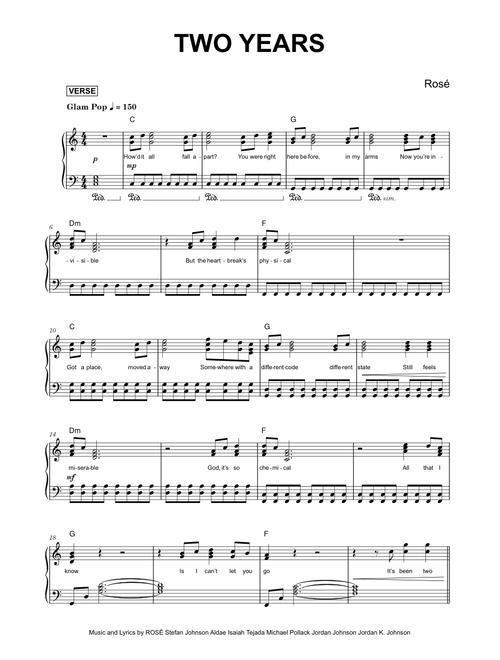Two years - Rosé (Piano)