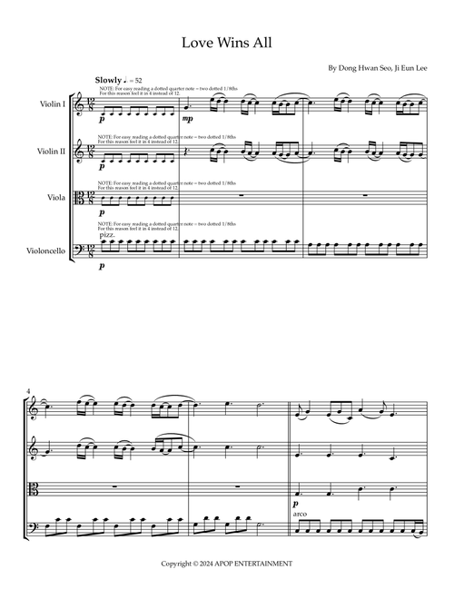 Love Wins All (Arr. Sherry Lewis) - Iu (String Quartet)