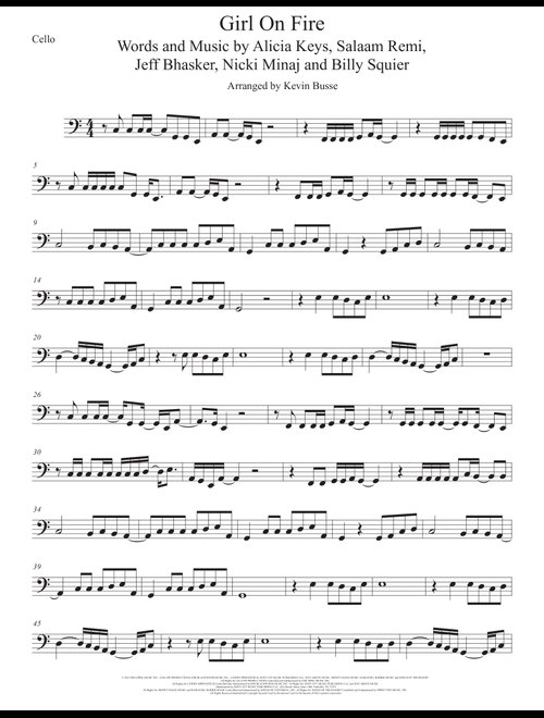 Girl On Fire (Arr. Kevin Busse) - Alicia Keys Featuring Nicki Minaj (Cello Solo)