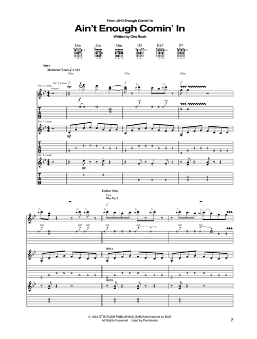 Ain't Enough Comin' In - Otis Rush (Guitar Tab)
