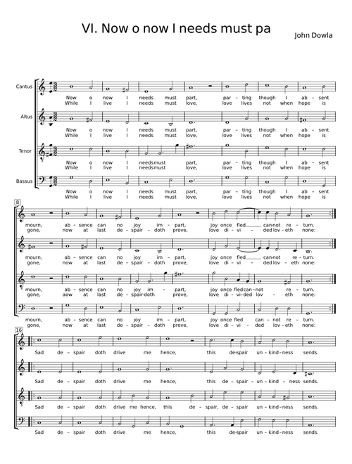 Now o now i needs must part - John Dowland