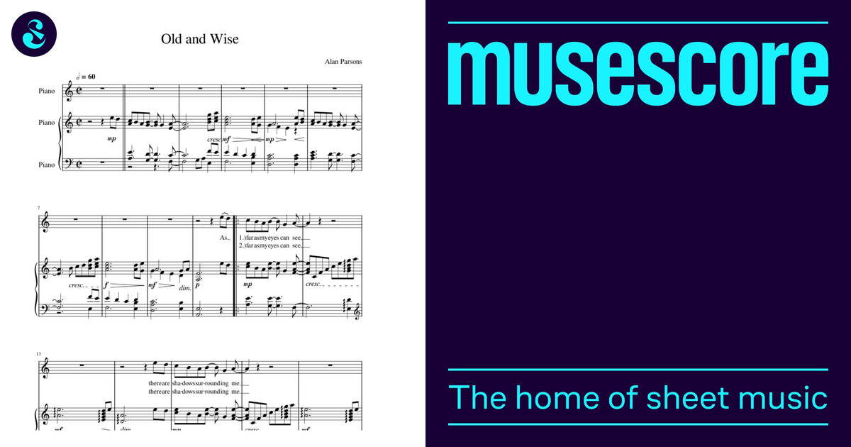Alan Parsons - Old and Wise Sheet Music for Piano (Mixed Trio