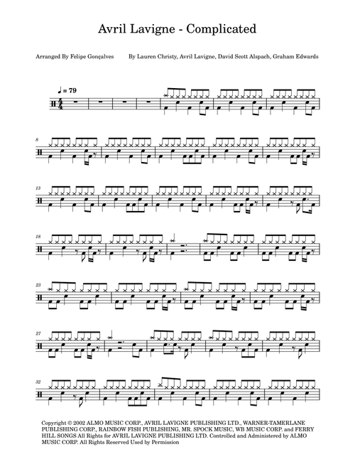 Complicated (Arr. The Ninja) - Avril Lavigne (Drums)