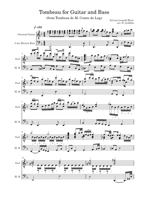 Tombeau for Guitar and Bass