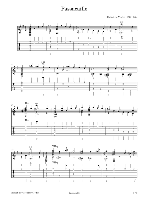 Passacaille-Robert de Visée-TABS