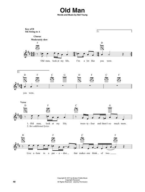 Old Man (arr. Fred Sokolow) - Neil Young (Banjo Lyrics & Chords)