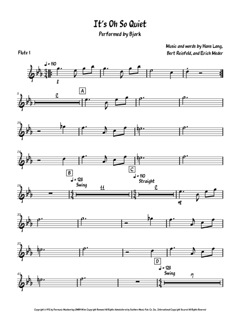 It's Oh So Quiet (Und Jetzt Ist Es Still) (Arr. David Lartey) - Bjork (Flute Solo)