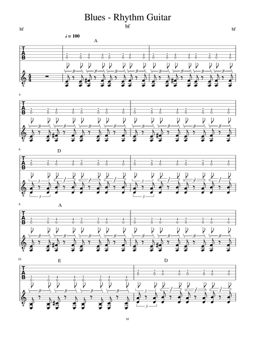 Guitar Rhythm - Blues  shuffle 5ta y 6ta