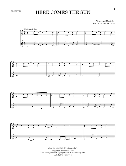 Here Comes The Sun - The Beatles (Trumpet Duet)
