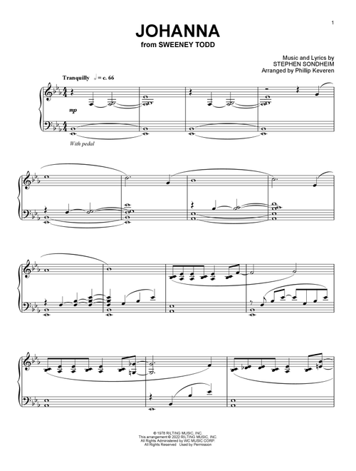 Johanna (from Sweeney Todd) (arr. Phillip Keveren) - Stephen Sondheim (Piano Solo)