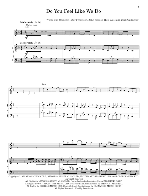 Do You Feel Like We Do - Peter Frampton (Keyboard Transcription)