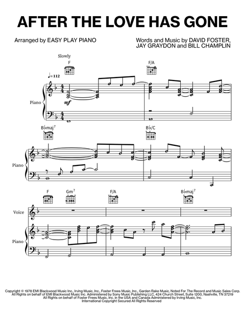 After The Love Has Gone (Arr. EASY PLAY PIANO) - Earth Wind & Fire (Instrumental Solo)