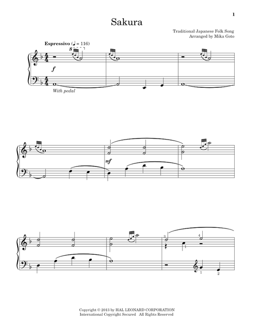 Sakura (arr. Mika Goto) - Traditional Japanese Folk Song (Educational Piano)