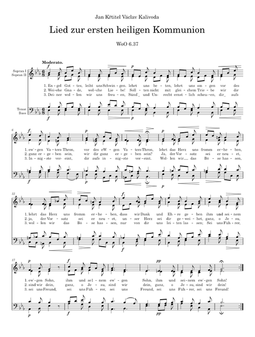 Lied zur ersten heiligen Kommunion - Jan Křtitel Václav Kalivoda
