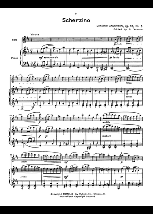 Scherzino, Op. 55, No. 6 – Joachim Andersen Sheet Music for Piano