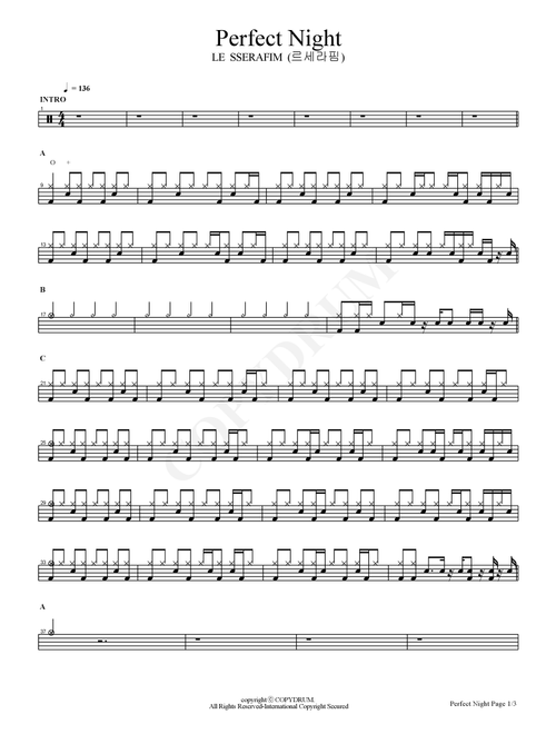 Perfect Night (Arr. COPYDRUM) - Le Sserafim (Drums)