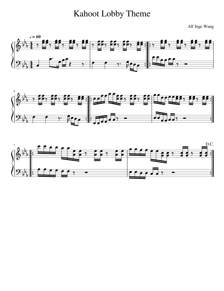 Kahoot Lobby Theme Sheet music for Piano (Solo) Easy | Musescore.com