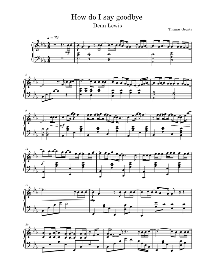 How do i say goodbye dean lewis piano tutorial