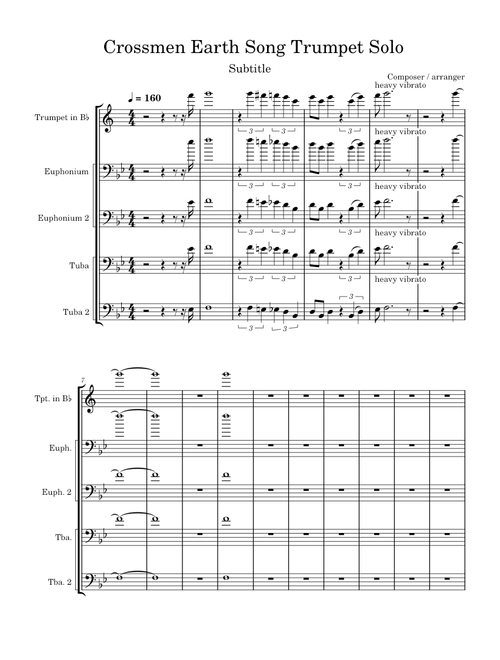 Crossmen Earth Song transcription