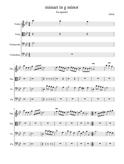 minuet in g minor