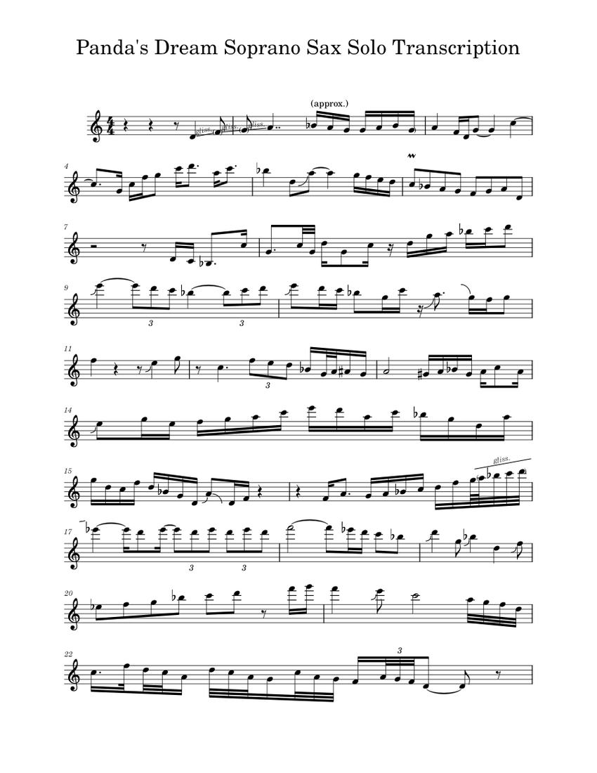 Panda's Dream – Dave Weckl Band Soprano Sax Solo Transcription