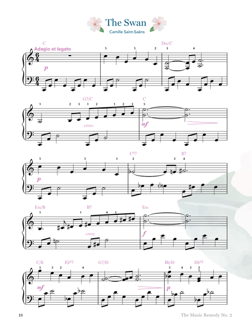 The Swan (for Intermediate Piano) AKA Le Cygnet from The Carnival of the Animals (Arr. Gaili Schoen for TheMusicRemedy.com) - Camille Saint-Saëns (Piano Solo)
