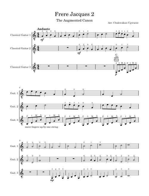 Frere Jacques 2 (Guitar Trio)