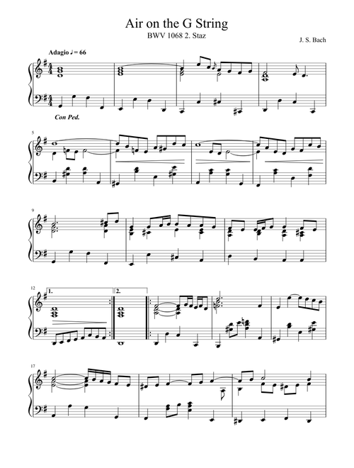 J. S. Bach - Air on the G String (Piano arrangement)