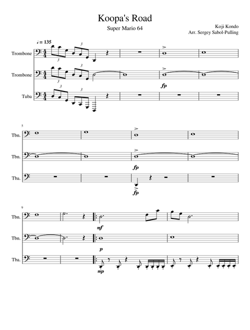 Koopa's Road (Trombone+Tuba Trio)