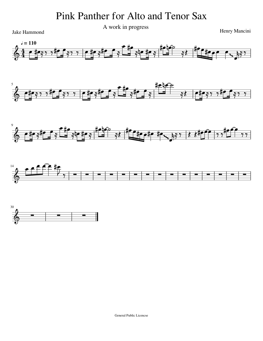 Pink panther sax cheap